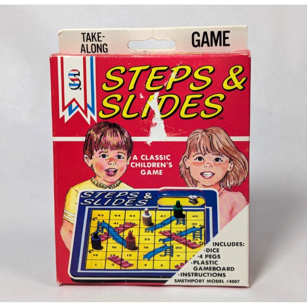 Vintage 1986 Steps & Slides Game #4007 Complete 4 Pegs Made in USA